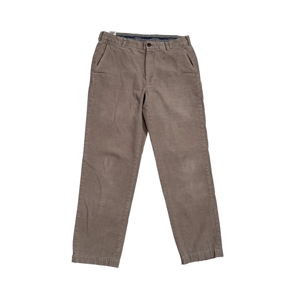 Brooks Brothers Corduroy Pants Mens 35x32 Brown Excellent Clark Fit Cotton